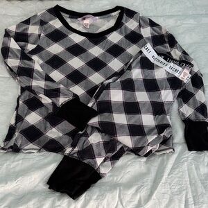 Victoria's Secret Black, Gray, Pink Buffalo Plaid PJ Set